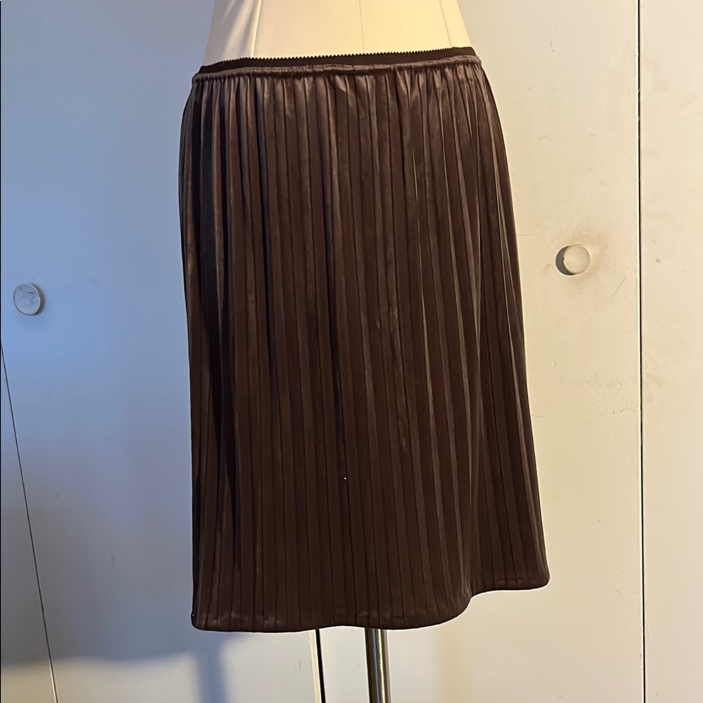 Elegant Brown Pleated Skirt